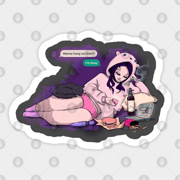 I'm Busy Sticker by LVBart